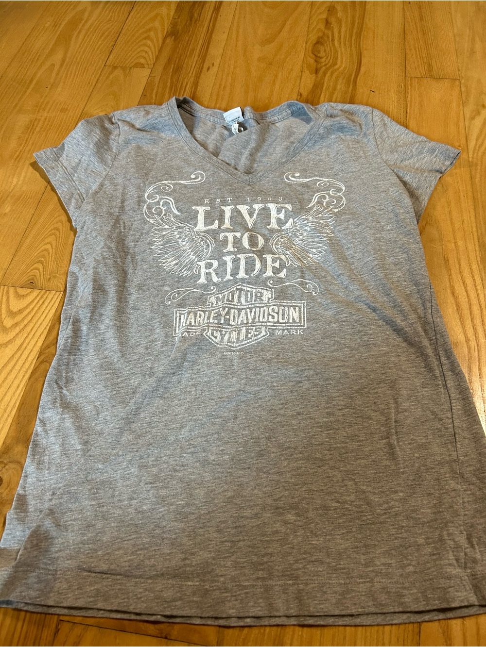 Harley-Davidson Gray Tee with White Graphic size medium